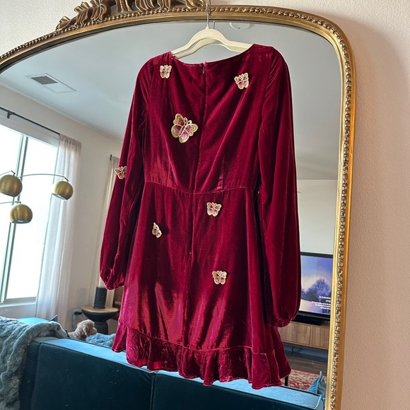 For Love & Lemons Papillon mini dress in raspberry size small - Picture 2 of 7